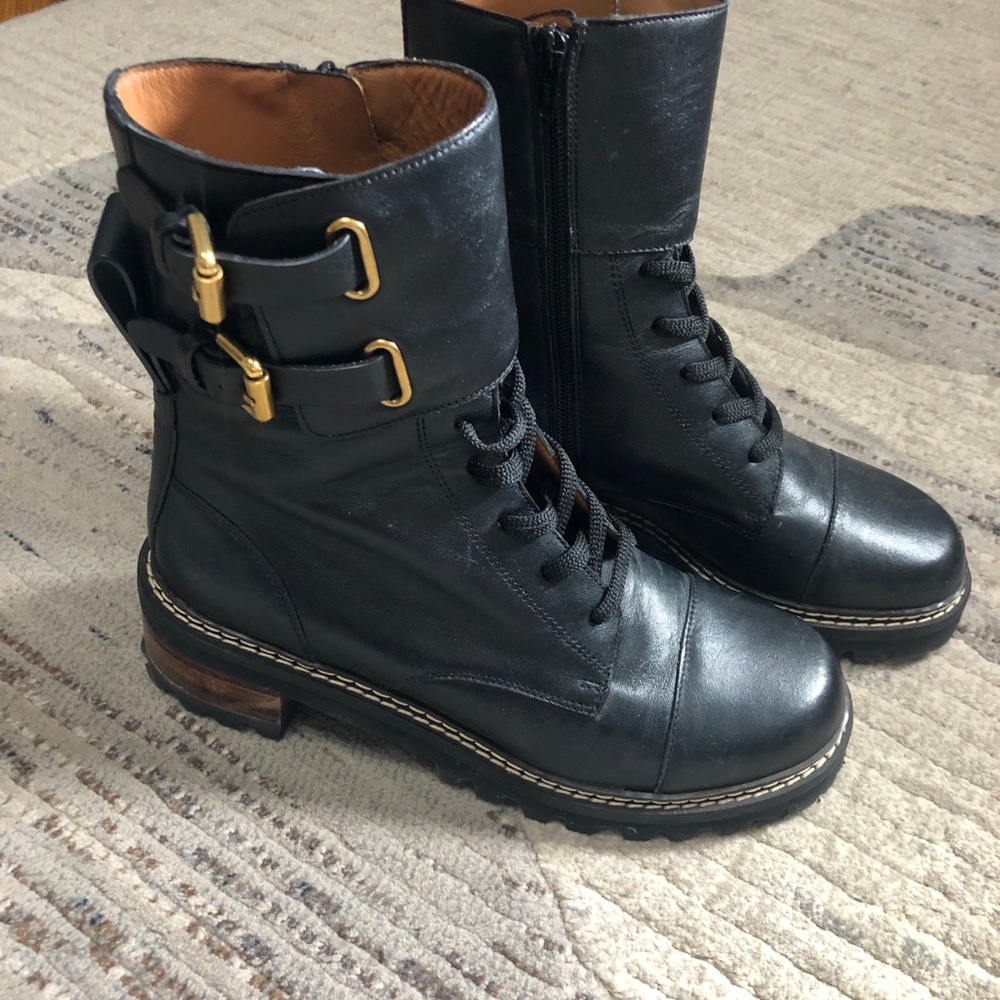 See by Chloe combat boots size 39. Worn 2 times, in very good condition w/box